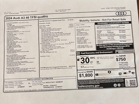 Used 2024 Audi A3 2.0T Premium Plus w/ Premium Plus Package image 13