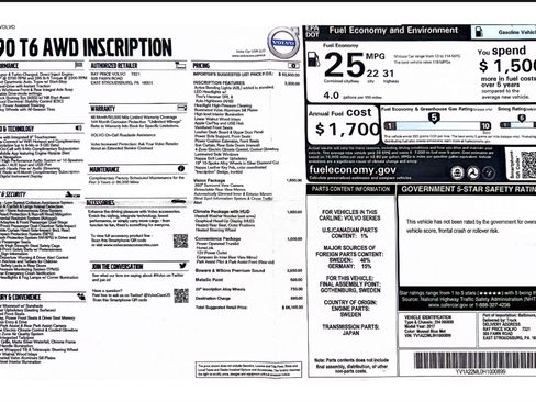 Used 2017 Volvo S90 T6 Inscription w/ Vision Package image 14