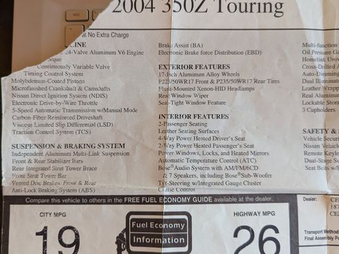 Used 2004 Nissan 350Z Touring w/ Aerodynamics Pkg image 18
