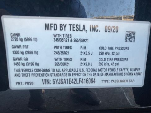 Used 2020 Tesla Model S Performance AWD/4WD image 19