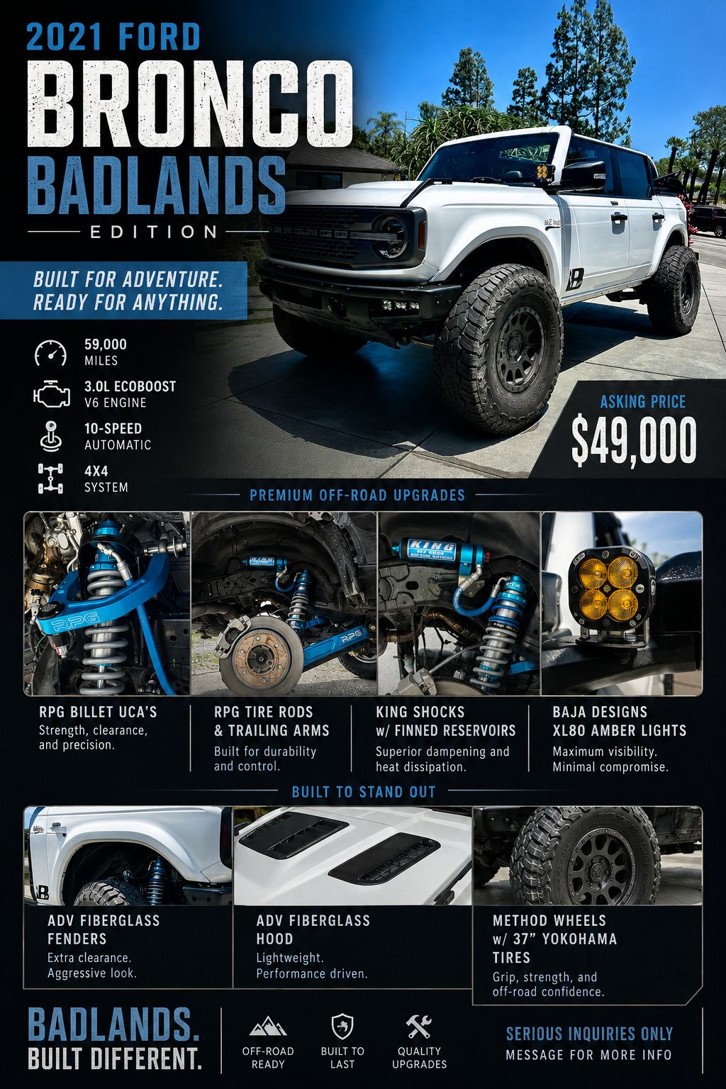 Used 2021 Ford Bronco Badlands AWD/4WD image 2
