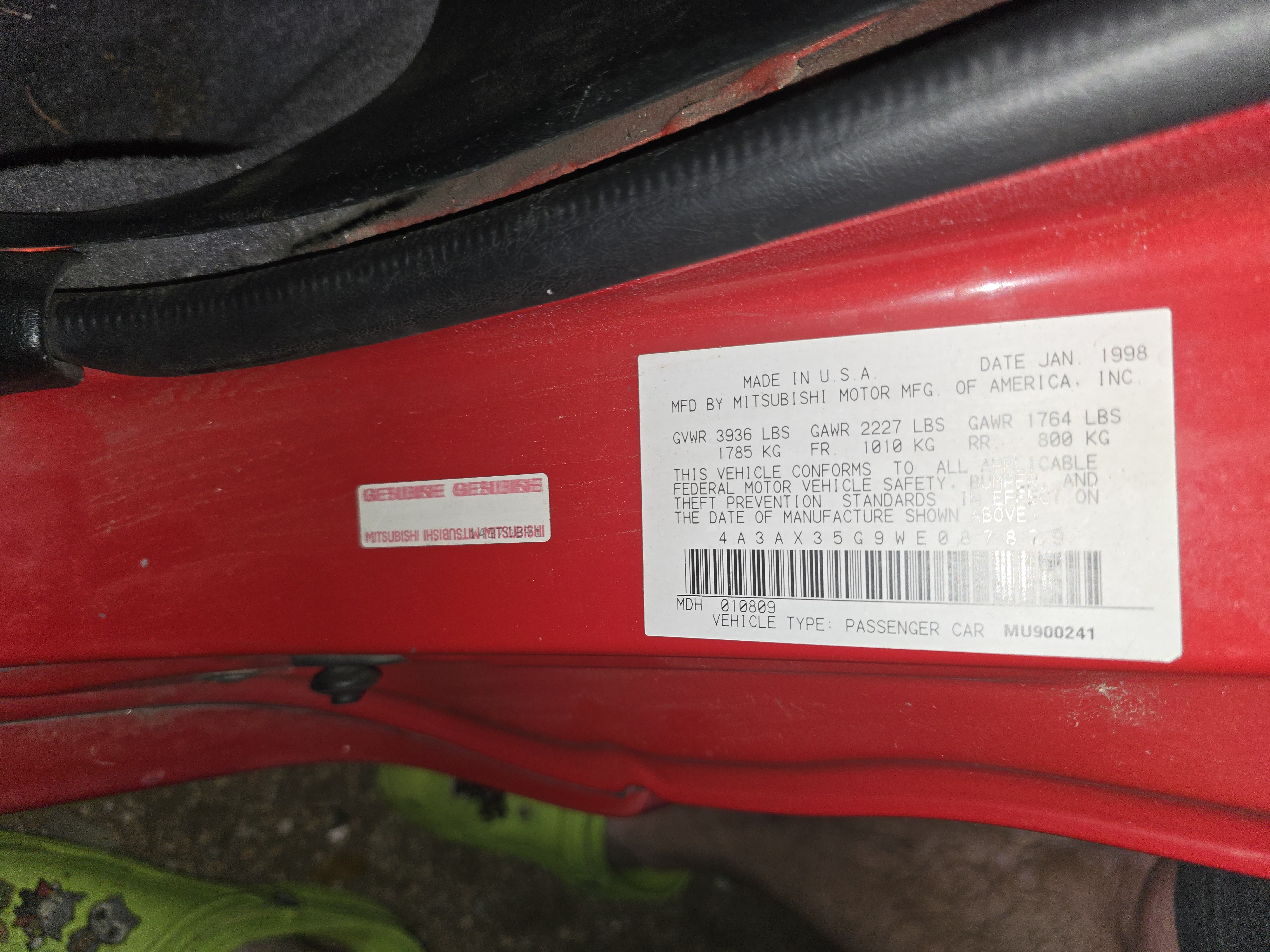 Used 1998 Mitsubishi Eclipse GS FWD image 13