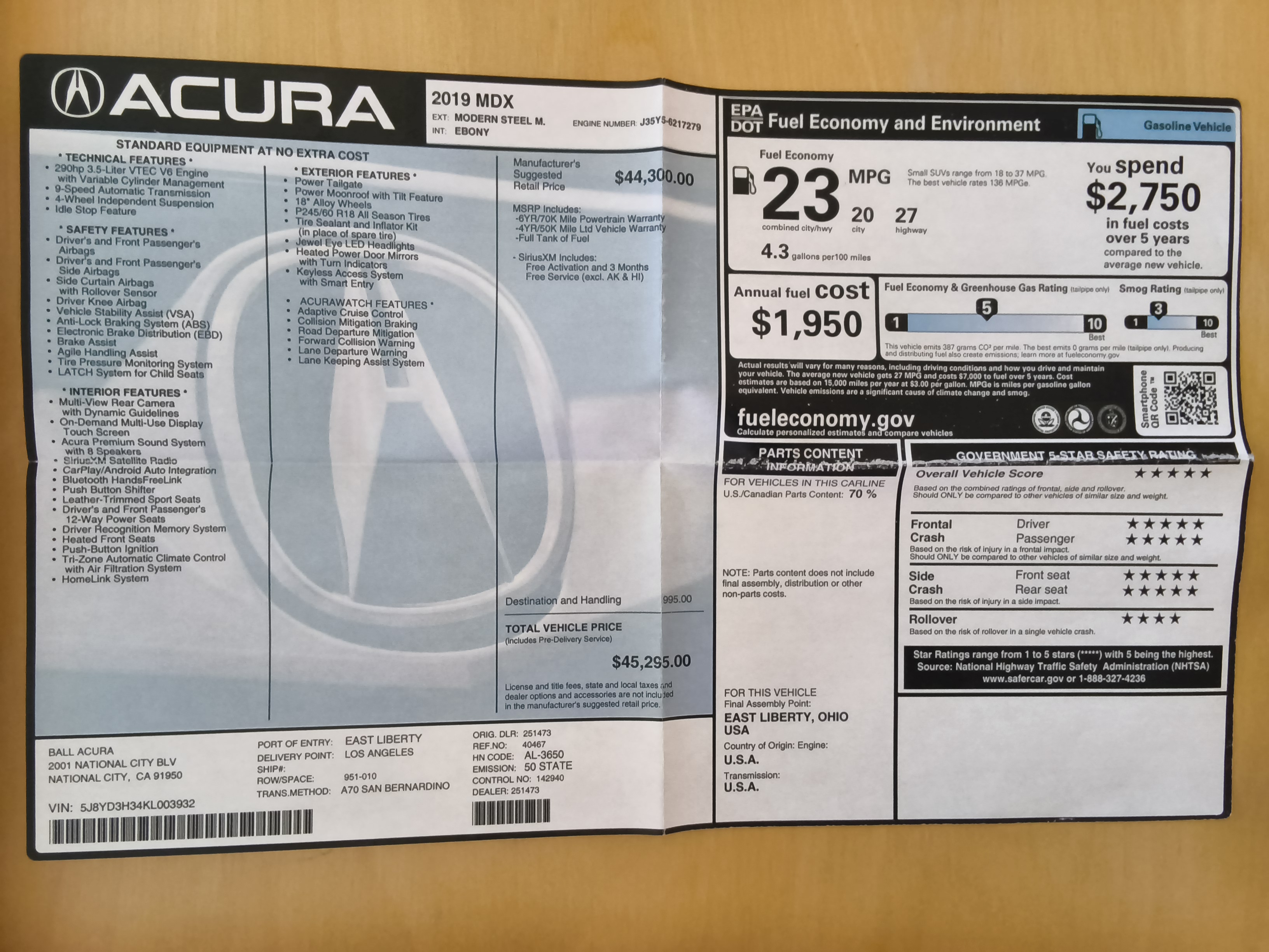 Used 2019 Acura MDX FWD image 13