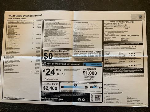 Used 2015 BMW 535i Sedan image 13