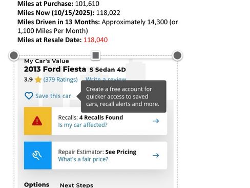 Used 2013 Ford Fiesta S image 1