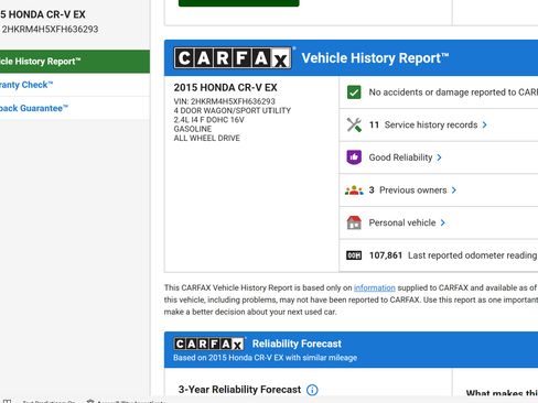 Used 2015 Honda CR-V EX image 1
