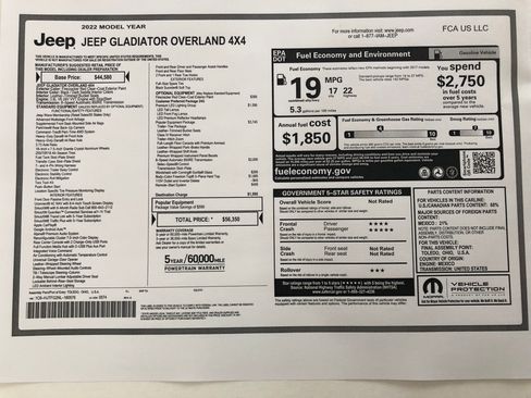 Used 2022 Jeep Gladiator Overland w/ Popular Equipment Package image 15