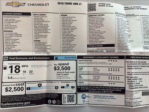 Used 2016 Chevrolet Tahoe LT w/ Luxury Package AWD/4WD image 18