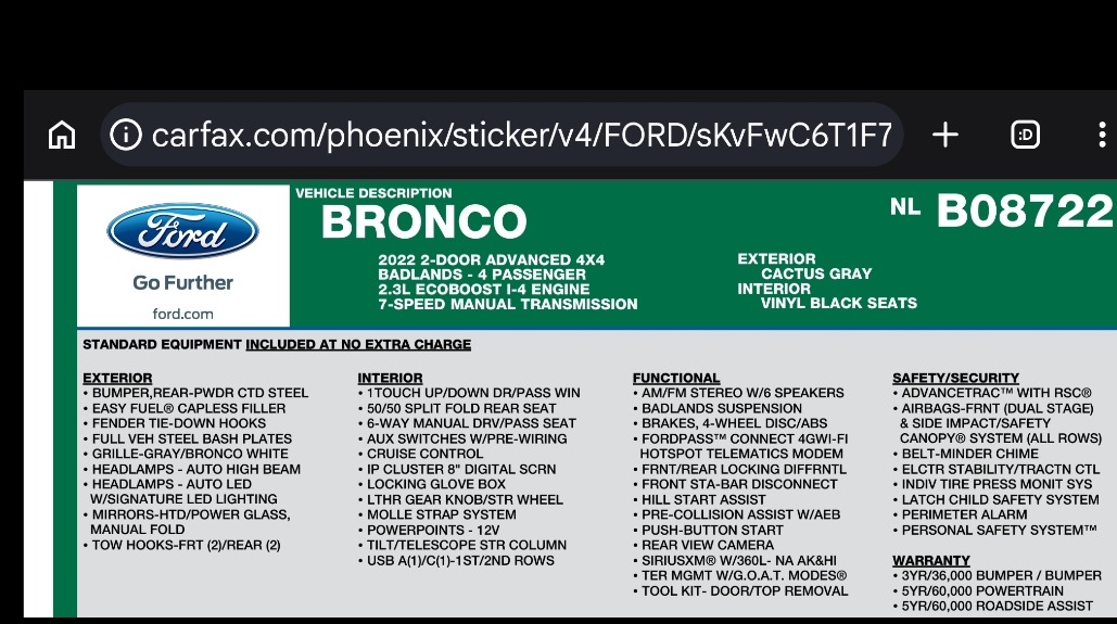 Used 2022 Ford Bronco Badlands AWD/4WD image 32