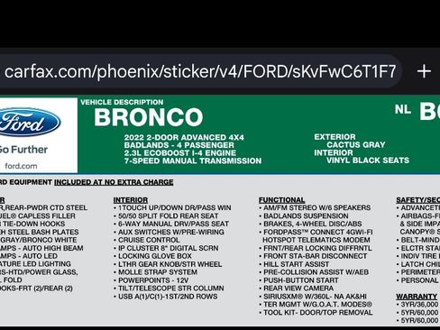 Used 2022 Ford Bronco Badlands AWD/4WD image 32