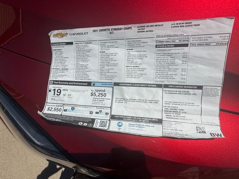 Used 2021 Chevrolet Corvette Stingray Preferred Cpe w/ Battery Protection Package image 14