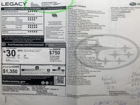 Used 2021 Subaru Legacy Premium image 7