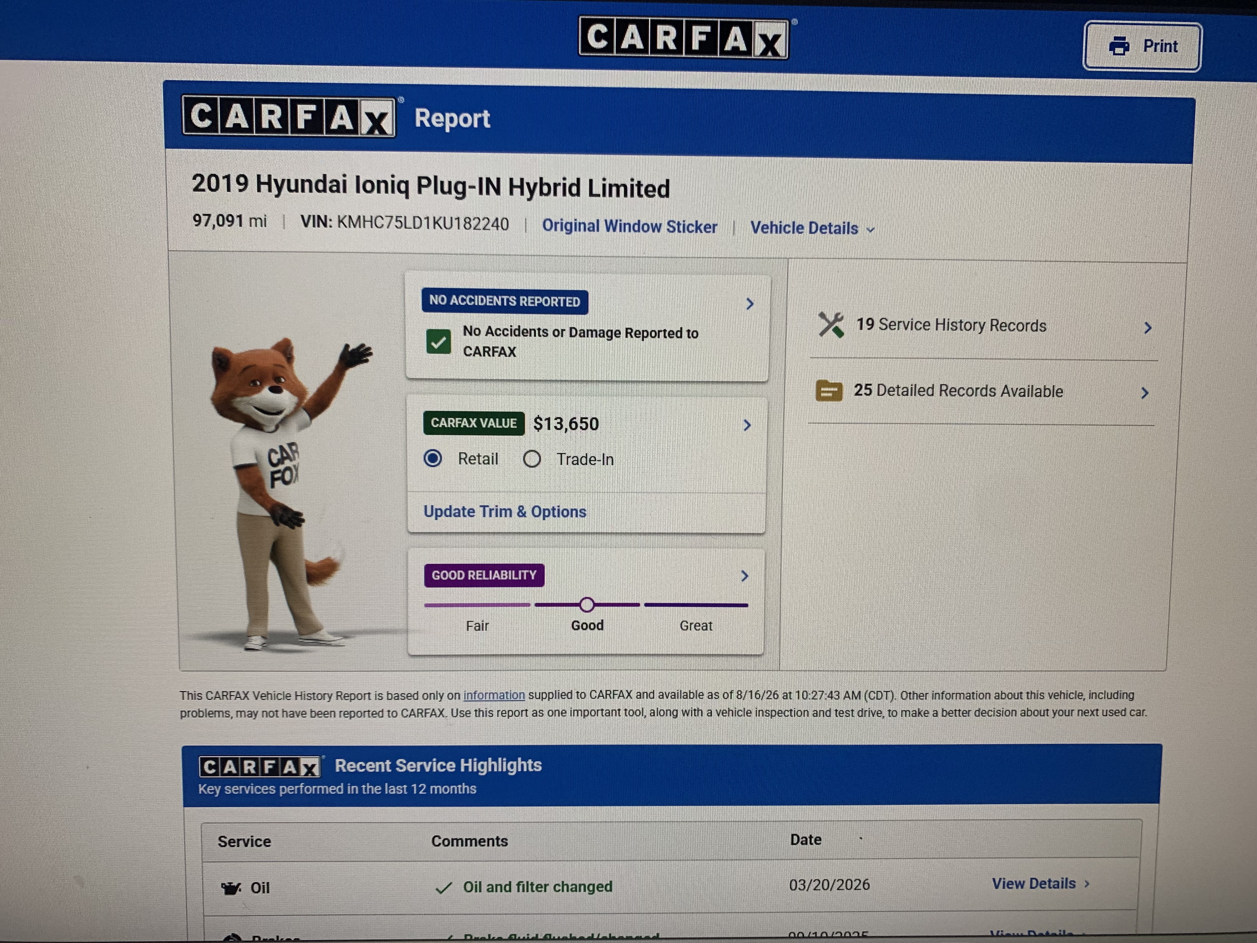 Used 2019 Hyundai Ioniq Limited w/ Ultimate Package 02 FWD image 25