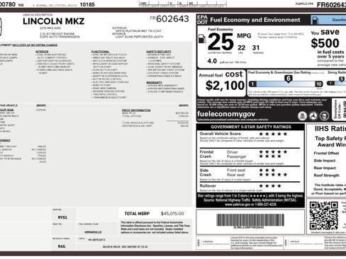 Used 2015 Lincoln MKZ AWD w/ Equipment Group 102A Reserve image 17