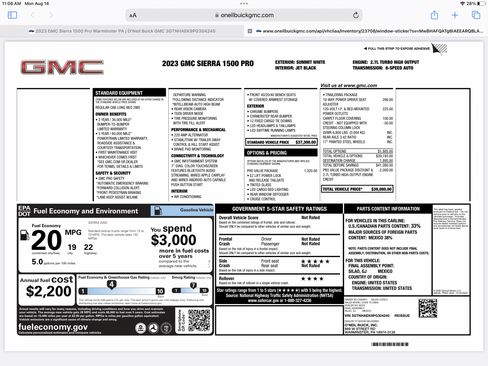 Used 2023 GMC Sierra 1500 Pro w/ Pro Value Package image 11