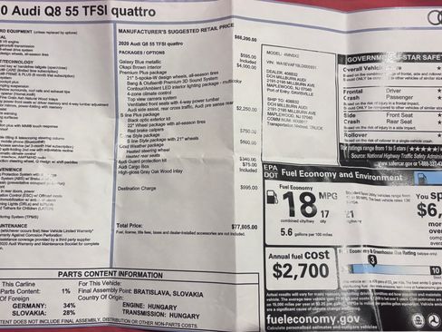 Used 2020 Audi Q8 Premium Plus w/ Premium Plus Package AWD/4WD image 4
