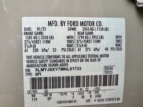 Used 2021 Lincoln Aviator Grand Touring AWD/4WD image 17