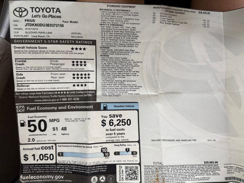 Used 2014 Toyota Prius Four image 2