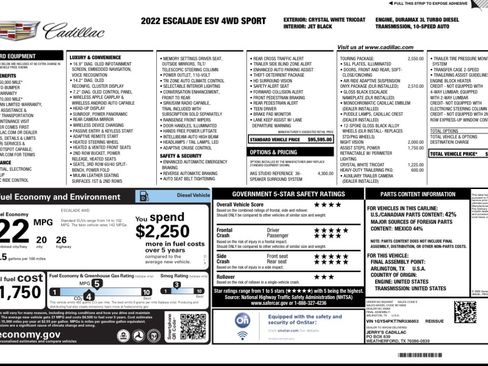 Used 2022 Cadillac Escalade ESV Sport w/ Touring Package AWD/4WD image 4