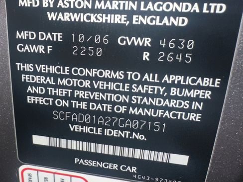 Used 2007 Aston Martin DB9 Coupe image 32