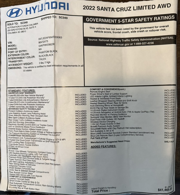 Used 2022 Hyundai Santa Cruz Limited AWD/4WD image 25