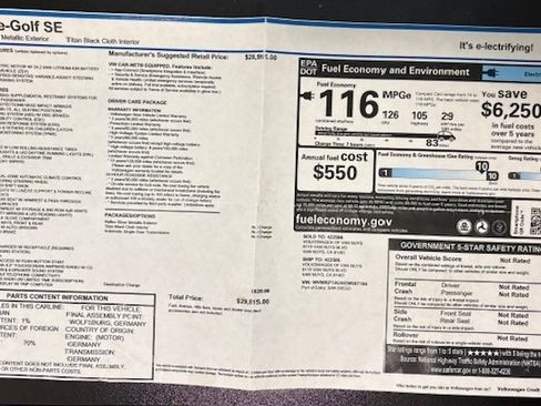 Used 2016 Volkswagen e-Golf SE image 24