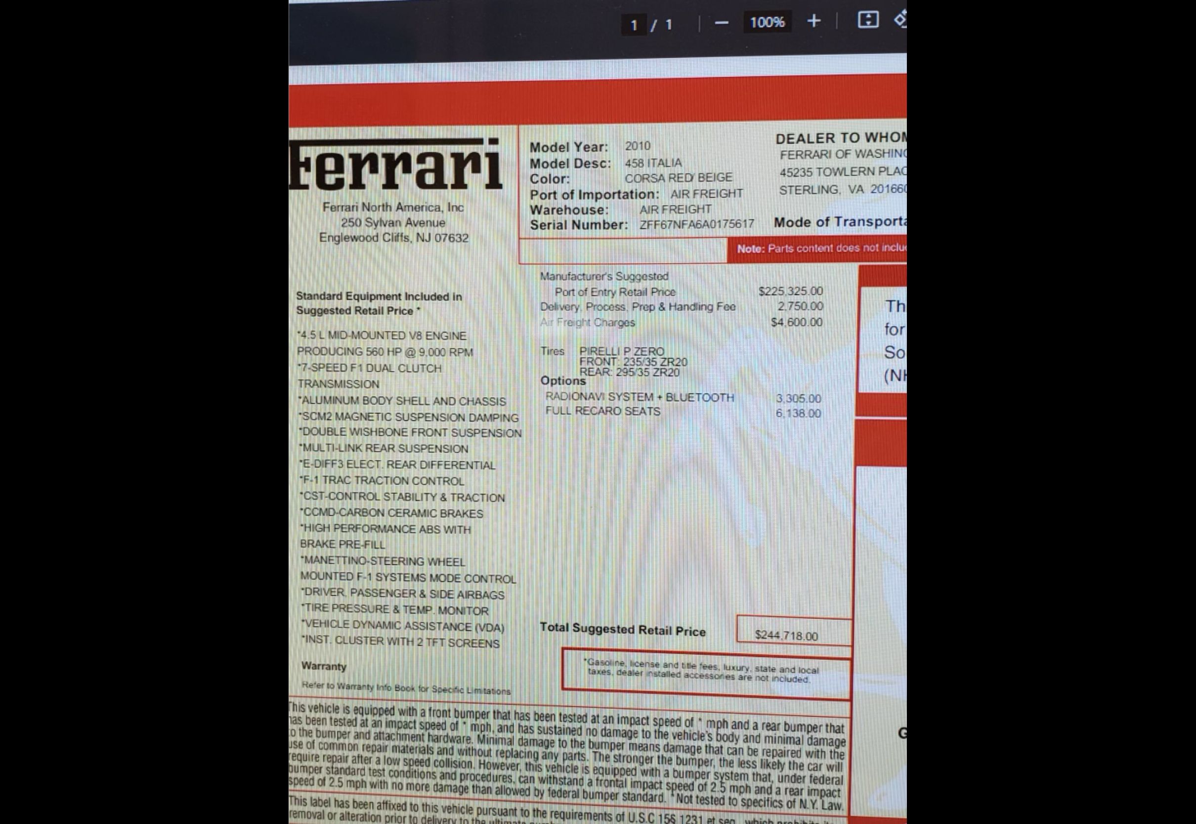 Used 2010 Ferrari 458 Italia Coupe RWD image 11