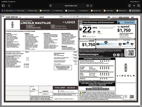 Used 2019 Lincoln Nautilus Reserve w/ Cargo Utility Package image 26