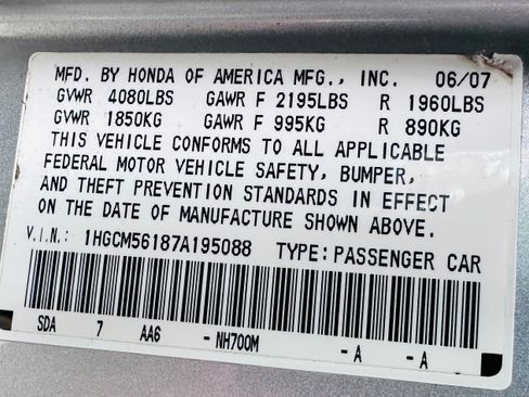 Used 2007 Honda Accord VP image 13