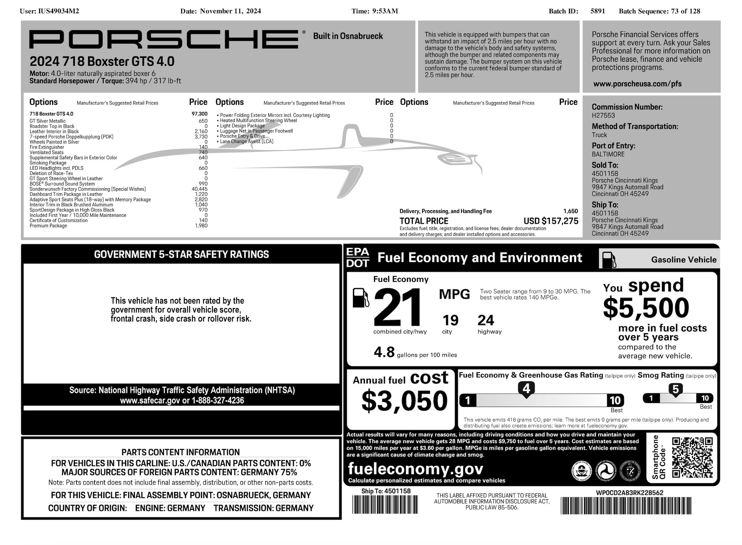 Used 2024 Porsche 718 Boxster GTS RWD image 26