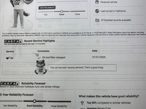 Used 2023 Chevrolet TrailBlazer ACTIV w/ Convenience Package image 17