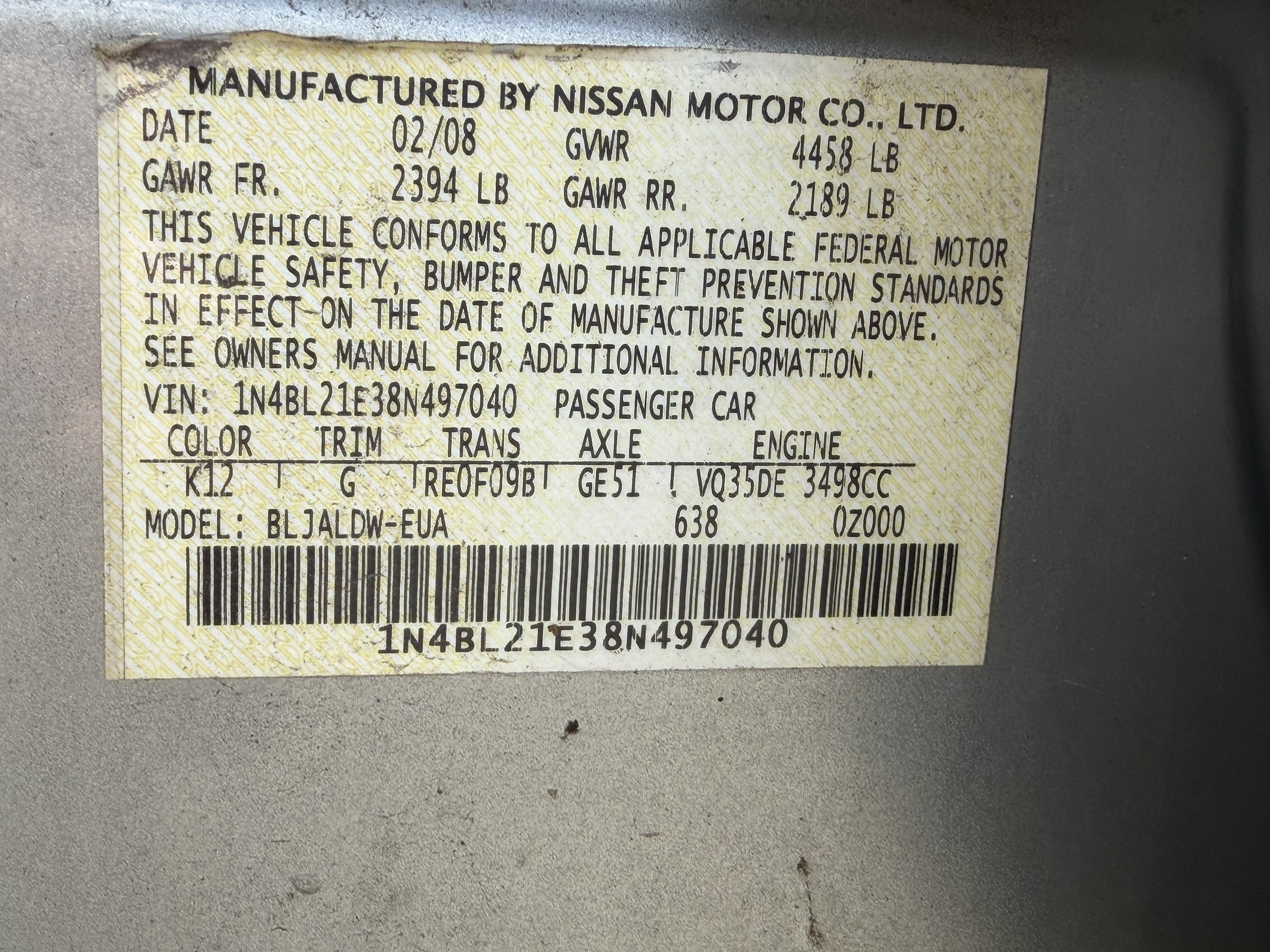Used 2008 Nissan Altima 3.5 SE FWD image 17
