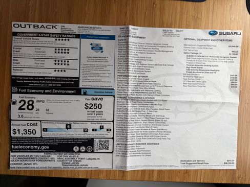 Used 2019 Subaru Outback 2.5i Limited image 20