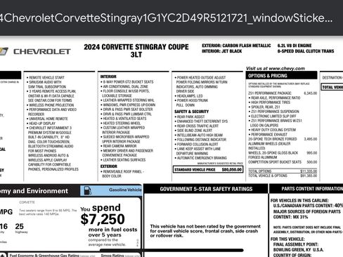 Used 2024 Chevrolet Corvette Stingray Premium Cpe w/ Z51 Performance Package image 11