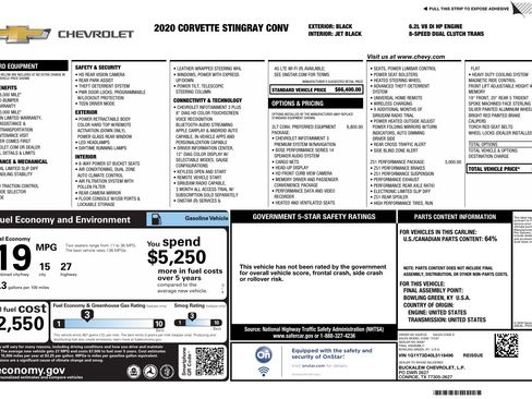 Used 2020 Chevrolet Corvette Stingray Preferred Conv w/ 2LT Preferred Equipment Group image 21
