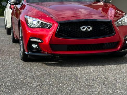 Used 2024 INFINITI Q50 Red Sport 400 w/ Carbon Fiber Package RWD image 1