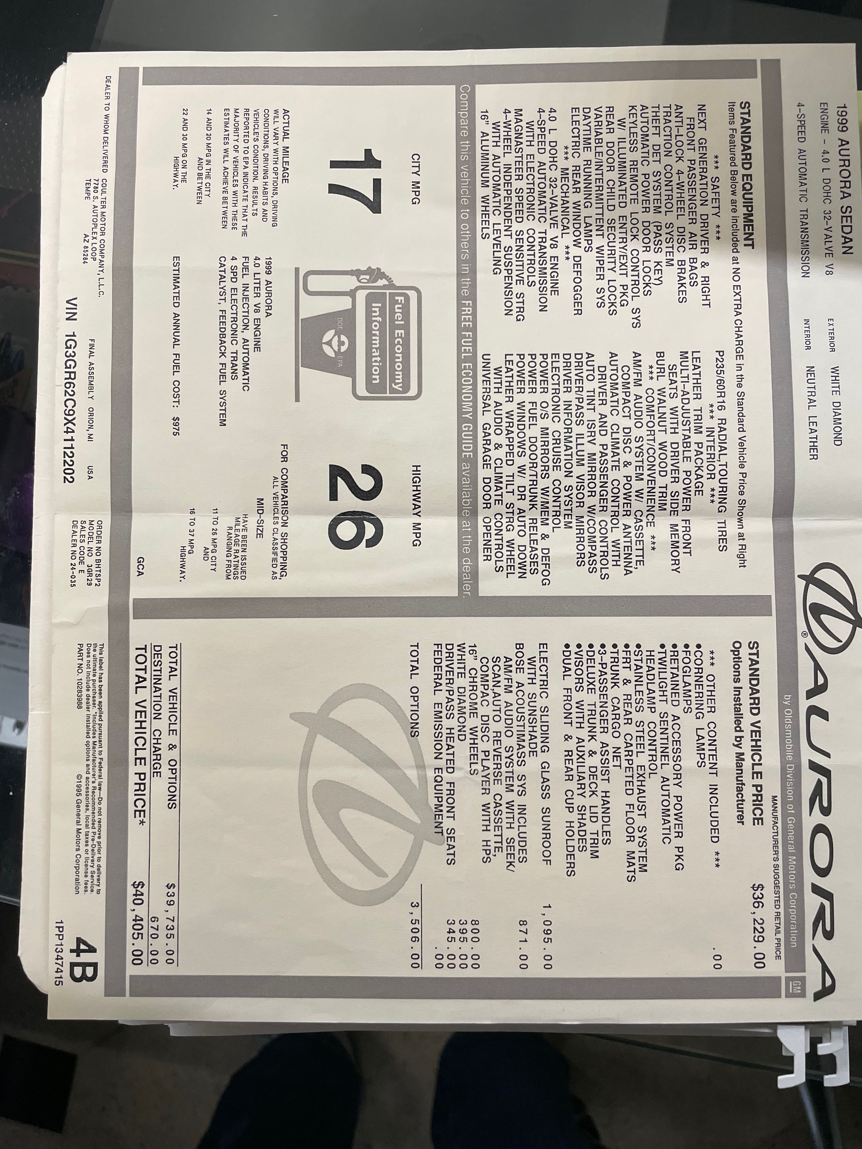Used 1999 Oldsmobile Aurora FWD image 10