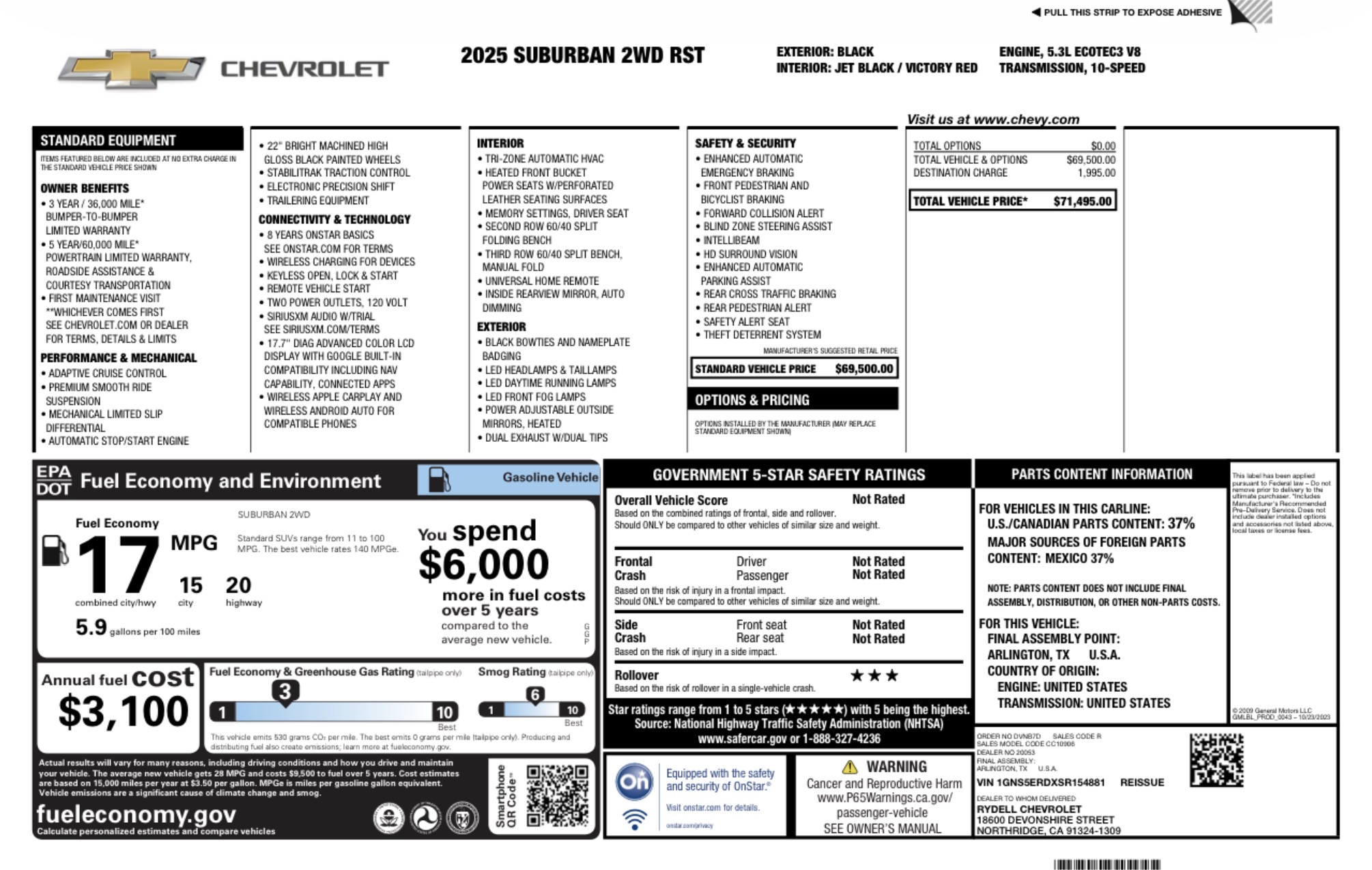 Used 2025 Chevrolet Suburban RST RWD image 12