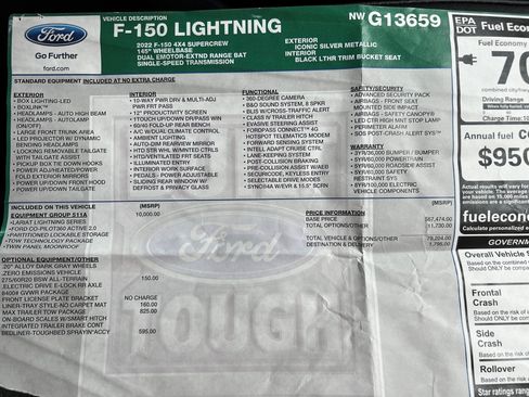 Used 2022 Ford F150 Lightning 4x4 SuperCrew w/ Max Trailer Tow Package image 2