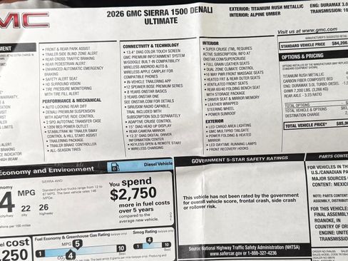 Used 2026 GMC Sierra 1500 Denali Ultimate AWD/4WD image 5