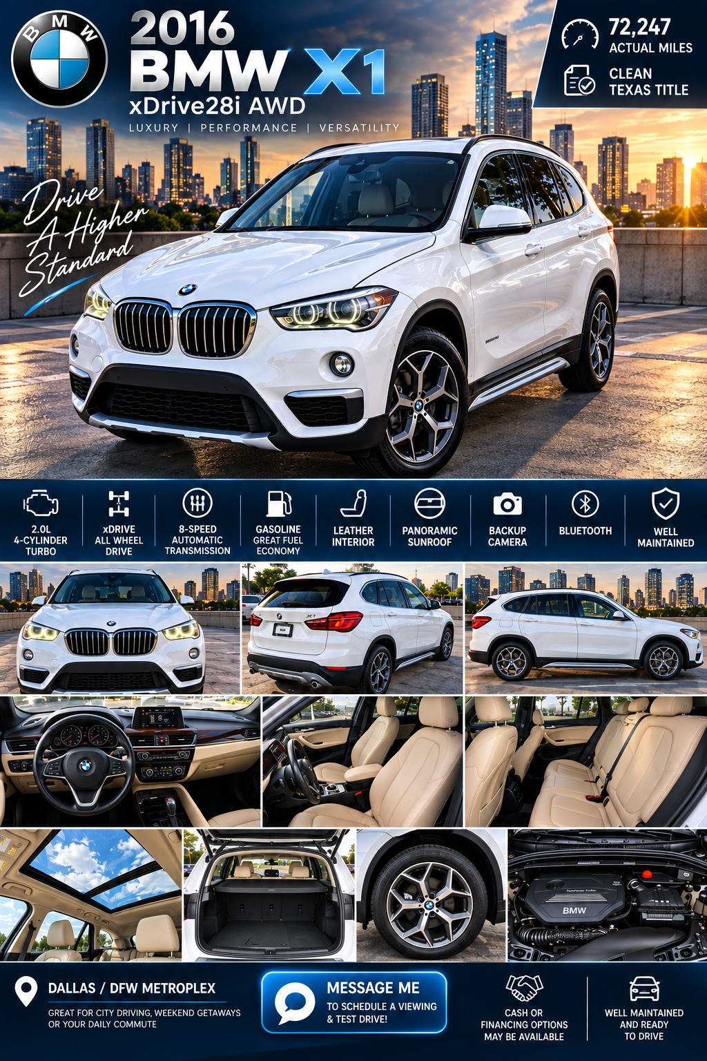 Used 2016 BMW X1 xDrive28i AWD/4WD image 4