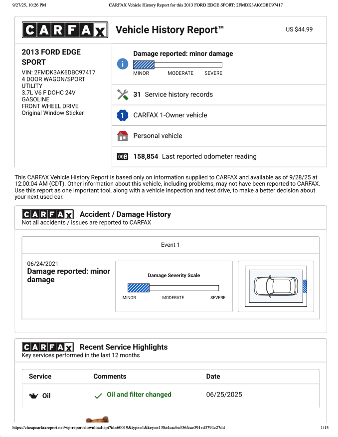 Used 2013 Ford Edge Sport w/ Driver Entry Pkg FWD image 25