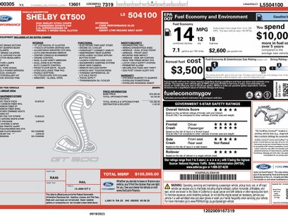 Used 2020 Ford Mustang Shelby GT500 w/ Carbon Fiber Track Pack