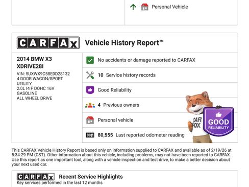 Used 2014 BMW X3 xDrive28i image 8