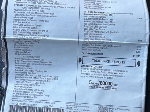 Used 2025 RAM 1500 Laramie w/ Sport Appearance Package image 2