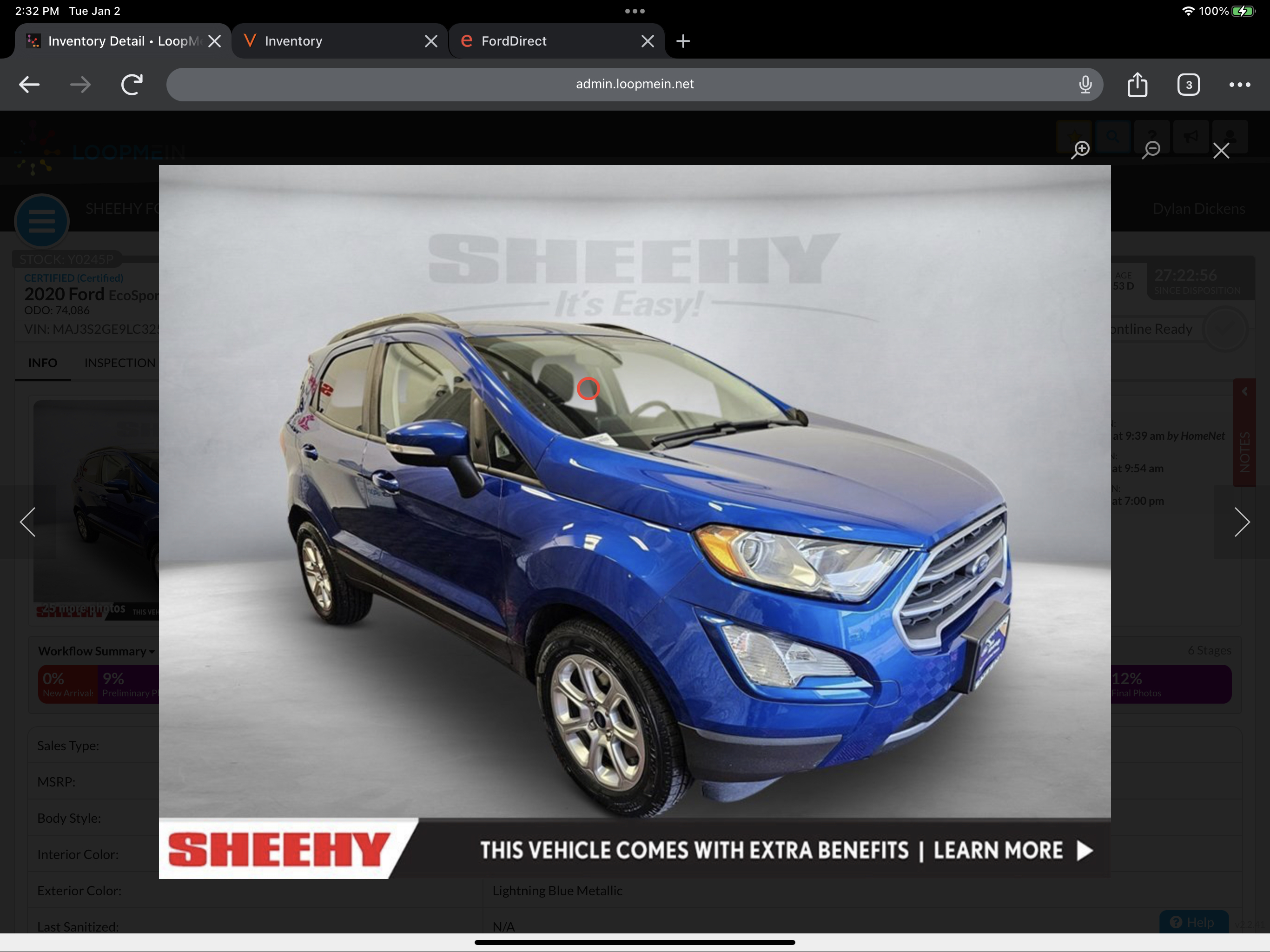 Used 2020 Ford EcoSport SE FWD image 1