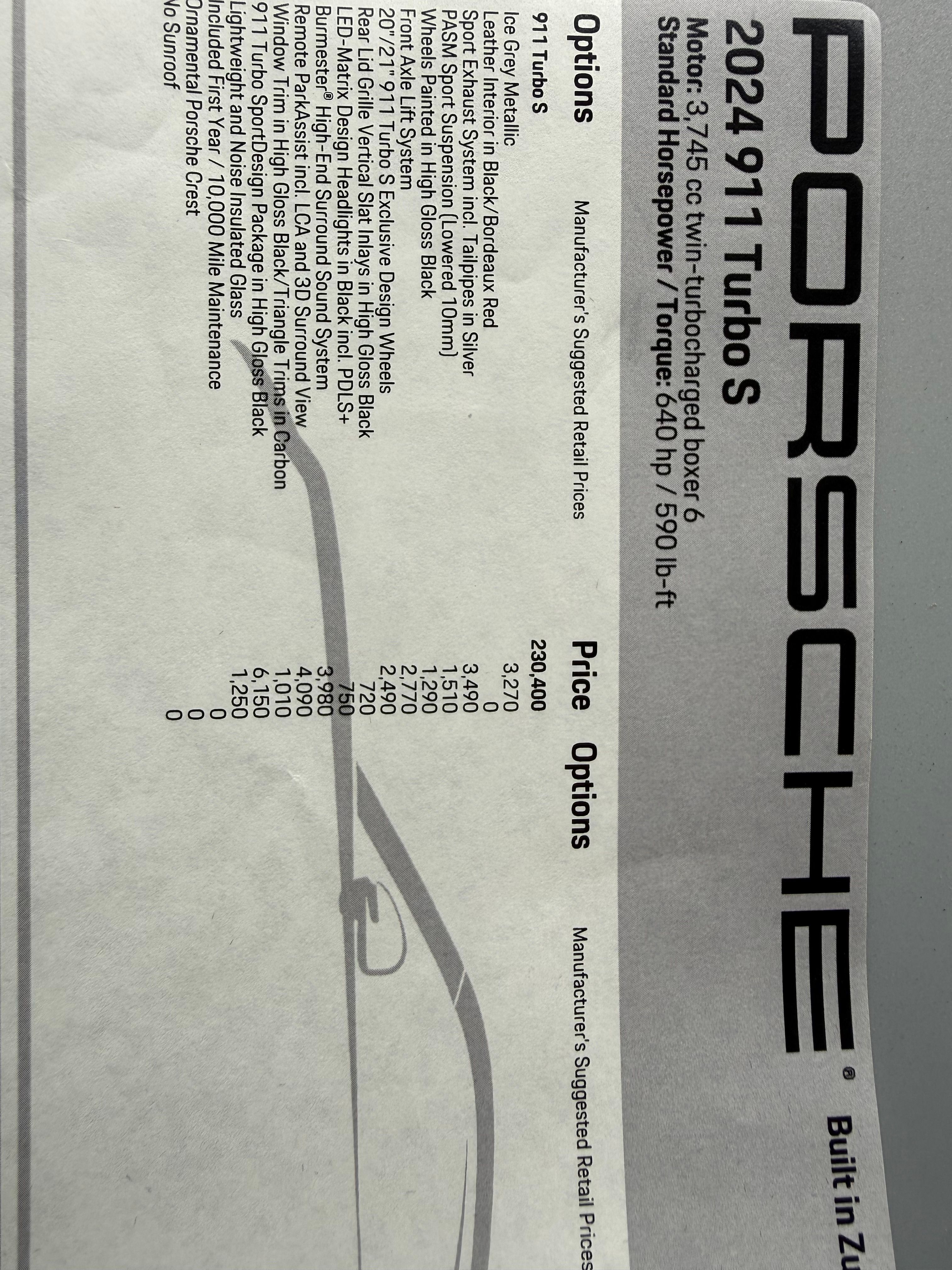 Used 2024 Porsche 911 Turbo S AWD/4WD image 2
