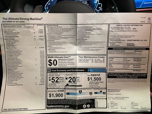 Used 2023 BMW X5 xDrive45e w/ Executive Package image 10