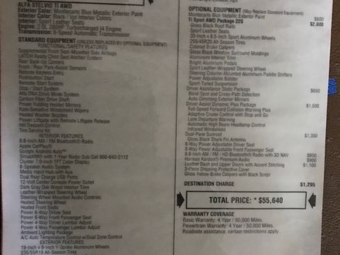 Used 2019 Alfa Romeo Stelvio Ti Sport w/ Quick Order Package 22S Sport image 12