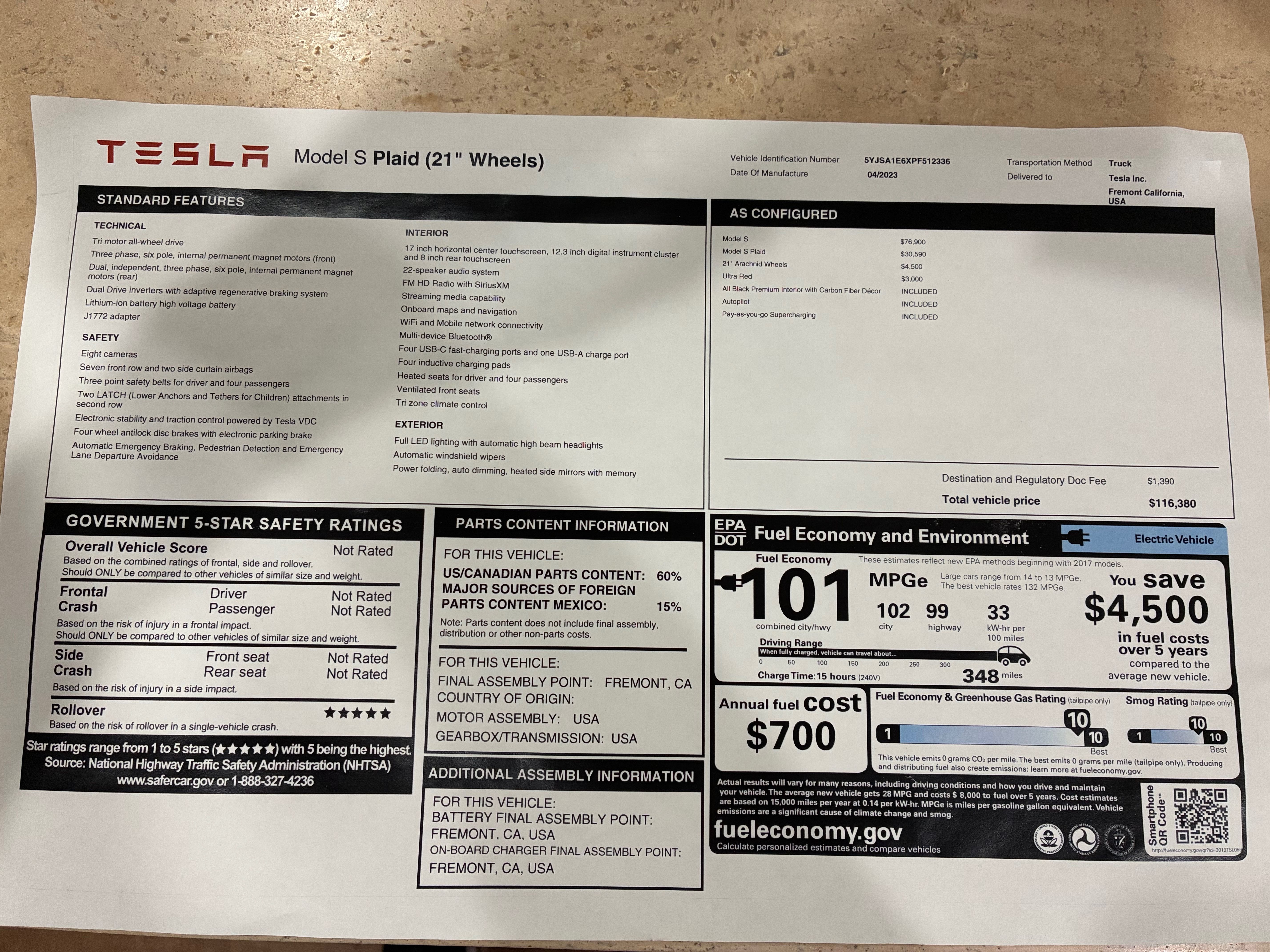 Used 2023 Tesla Model S Plaid AWD/4WD image 32
